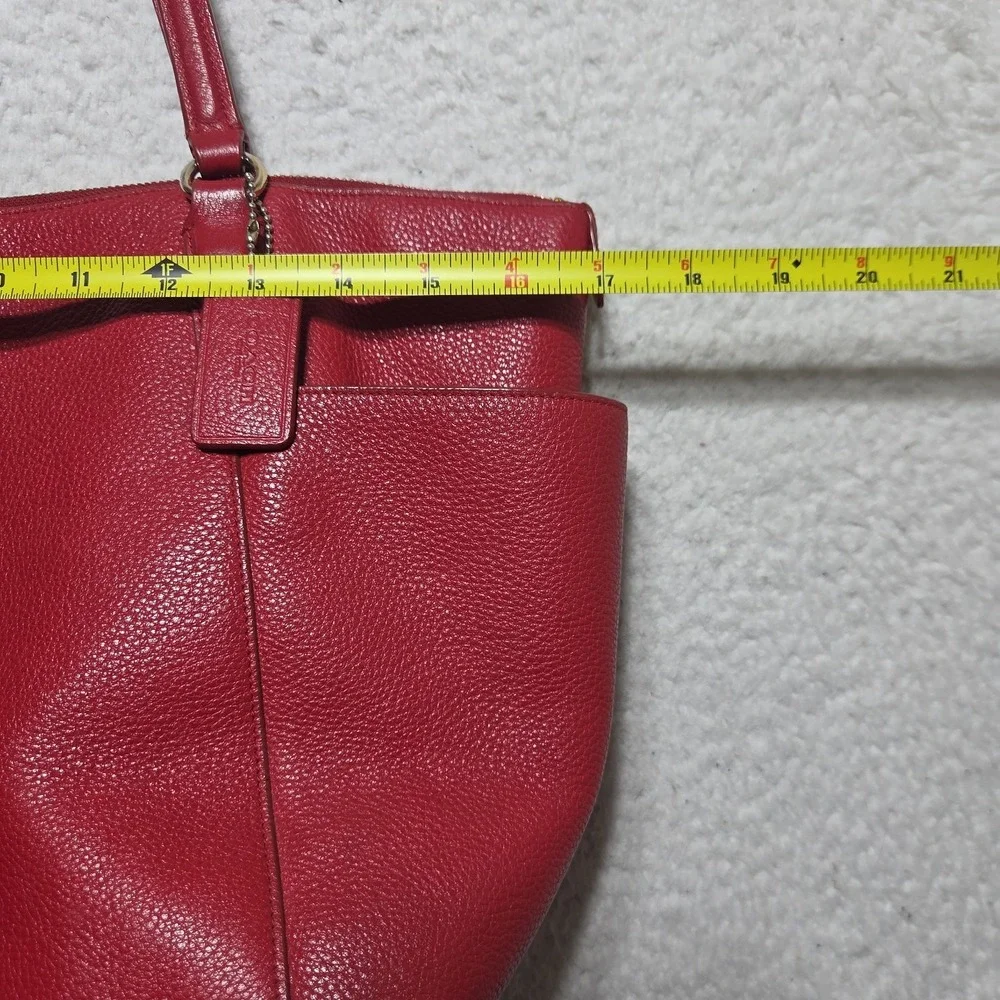 Coach Red Gallery Tote Shoulder Bag with Gold Hardware & Zip Closure